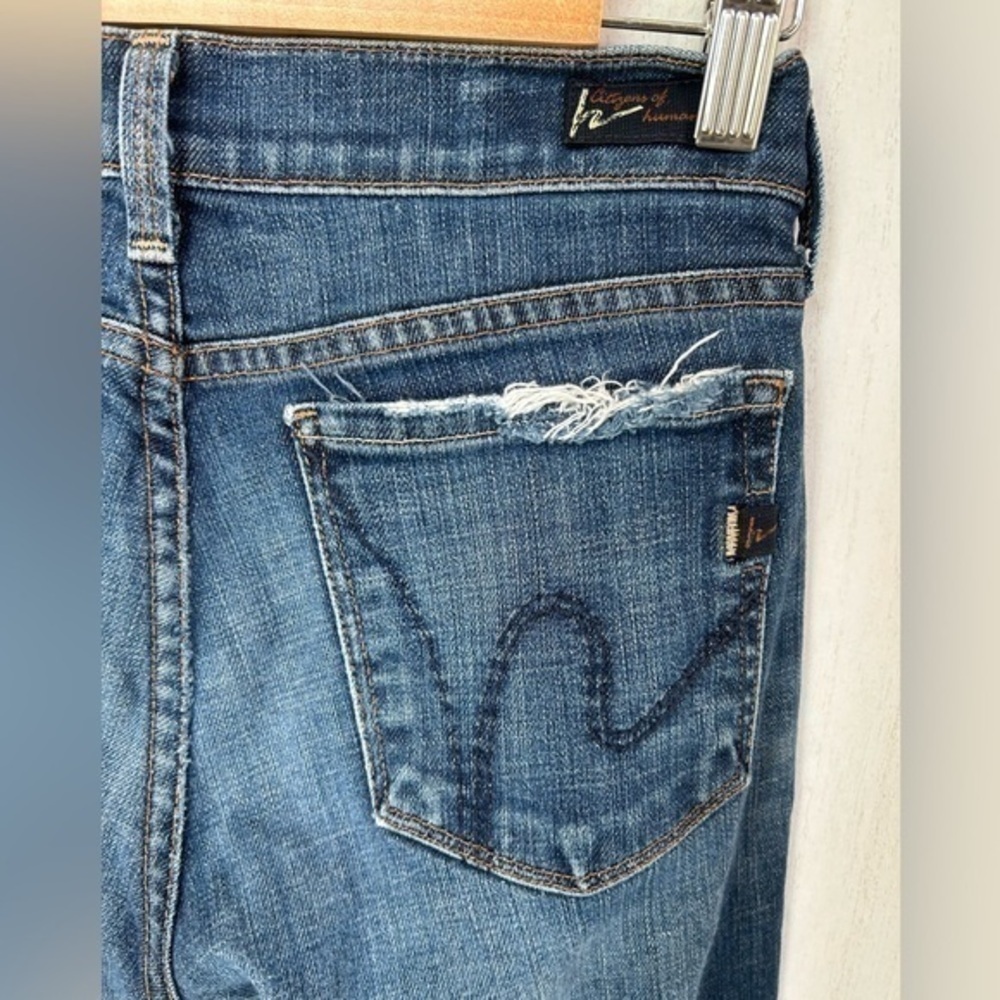 💋Citizens of Humanity Dita Petite Bootcut blue jeans distressed 👖26 - Picture 9 of 10